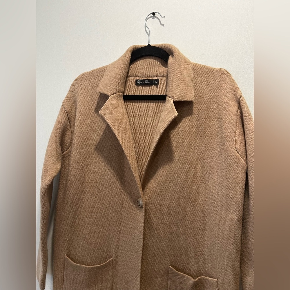 NEW Lyla + Luxe Judith Long Single Breasted Duster Sweater Blazer Coat Jacket XS - Picture 7 of 10